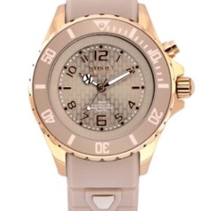Kyboe 40MM Rose Gold & Beige Silicone Band Watch